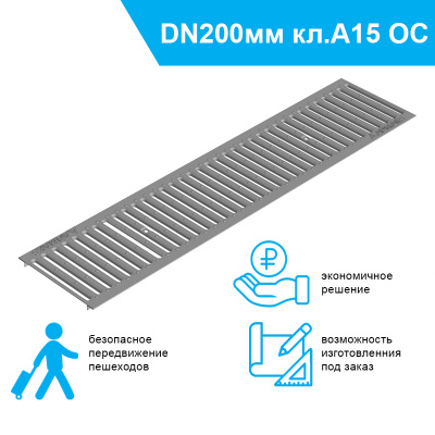 Решетка водоприемная РВ -20.23,6.100 - штампованная стальная оцинкованная кл. А (нагрузка до 1,5 тонн)