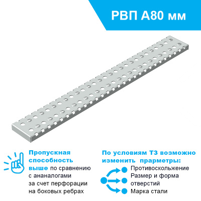Решетка РВ-107.1000.20-ПФ-НС перфорированная для лотка А80