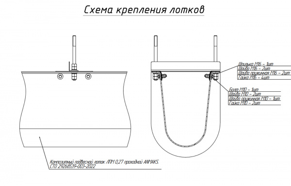 Композитный подвесной лоток АНМАКС ЛПМ 0,27